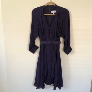 Badgley Mischka Silk Dress Size 8 Plum Color